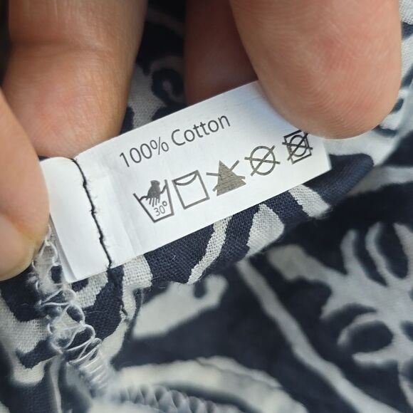 Rock Flower Paper -683‎ Black White Geometric Print Button Down Tunic Top Size S - Picture 7 of 7